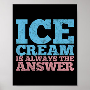 Poster Crème glacée Été Gelé Nourriture drôle Cadeau Vint