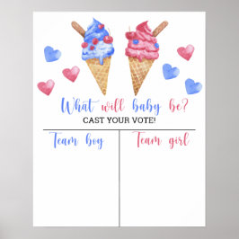 Poster Crème glacée Genre révéler Organigramme garçon ou 