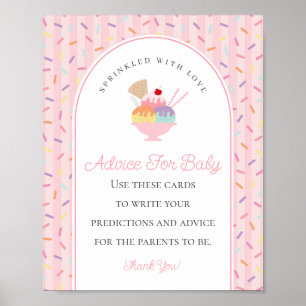 Poster Crème glacée Sundae saupoudrée d'Amour Conseil béb