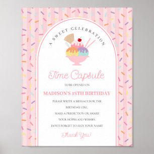 Poster Crème glacée Sundae Swedae Un Anniversaire Temps C