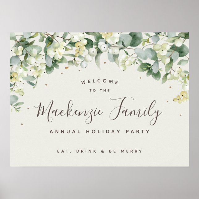 Poster Crème Snowberry+Eucalyptus Fête de Noël (Devant)