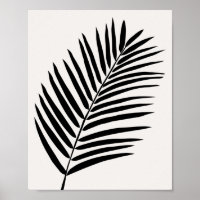 Crème Tropicale Feuille De Palme Blanc Et Noir
