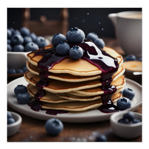 Poster Crêpes aux bleuets