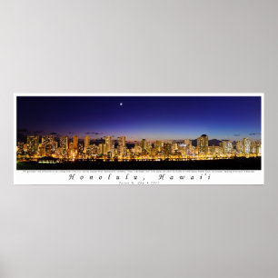 Poster Crépuscule au-dessus de Waikiki