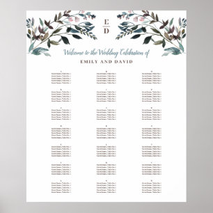 Poster Crest jardin Blanc Graphique de sièges alphabé
