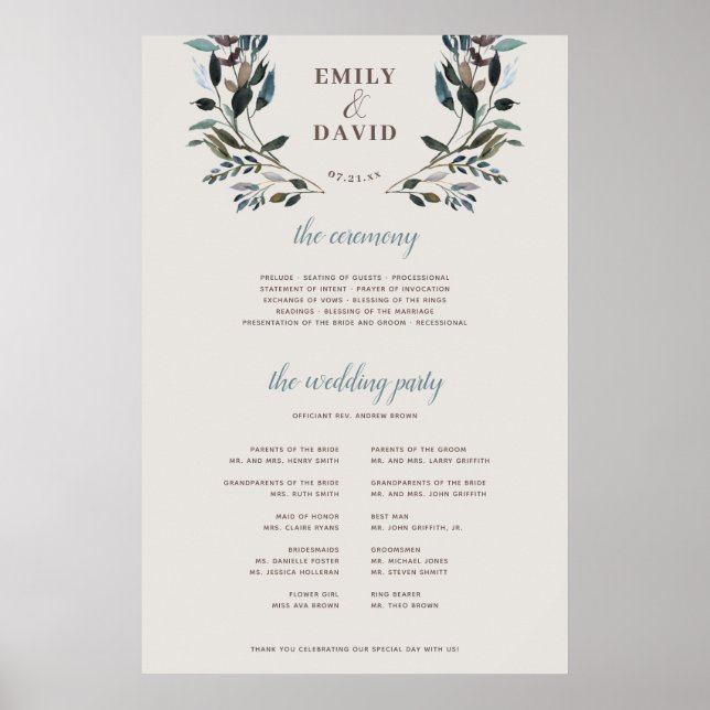 Poster Crest jardin | Eggshell | Panneau du programme de  (Devant)