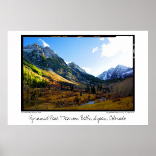 Poster Crête de pyramide et Bells marron, Aspen, le