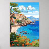 Crète Grèce Travel Art Vintage