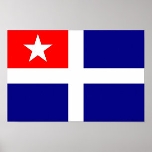 Poster crete region flag greece symbol