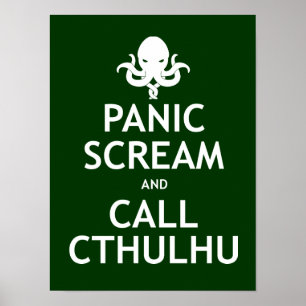 Poster Cri perçant et appel Cthulhu de panique