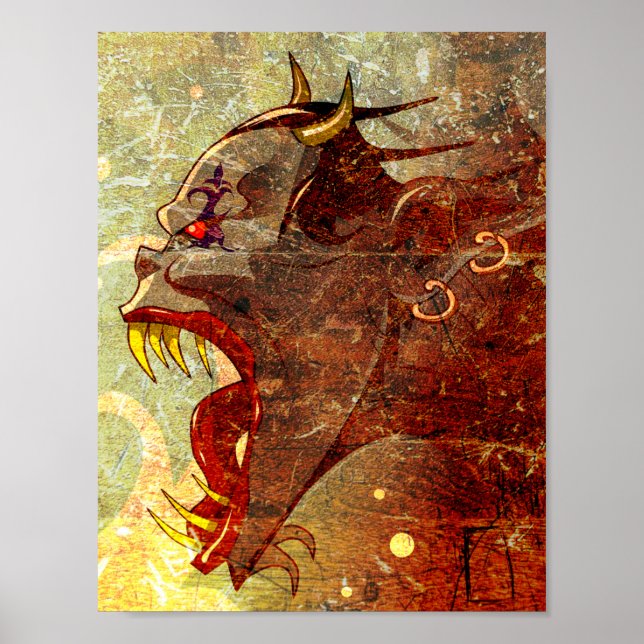 Poster Criant démon (Devant)