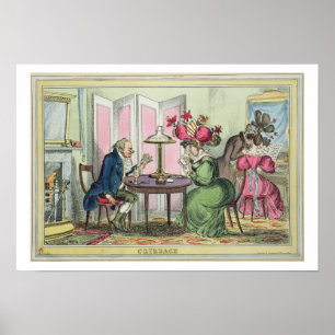 Poster Cribbage, publié par Thomas McLean, Londres (colo