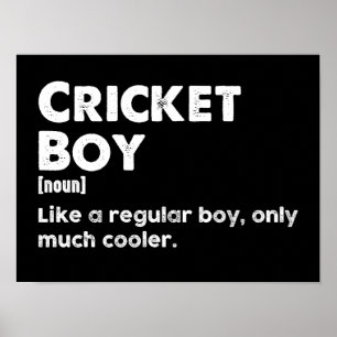 Poster Cricket Boy Drôle Définition Cricket Lover