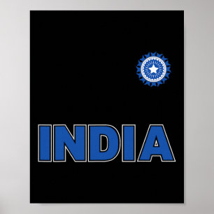 Poster Cricket indien (maillot orange) 