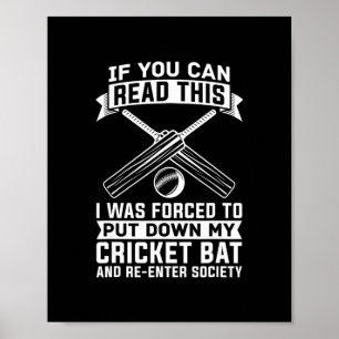 Poster Cricket - Joueur de cricket Club Tsman Bowler Cric