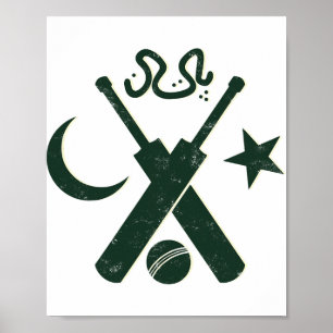 Poster Cricket Pakistan (étoile jaune ourdou)