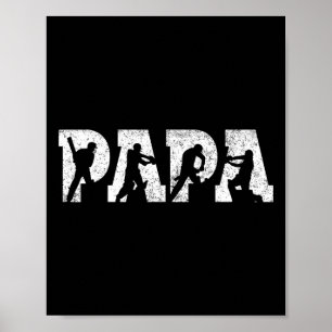 Poster Cricket Papa Cricket Hommes Fête des Pères Vintage