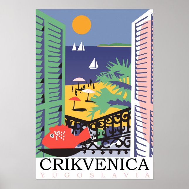 Poster Crikvenica, Yougoslavie, fenêtre (Devant)