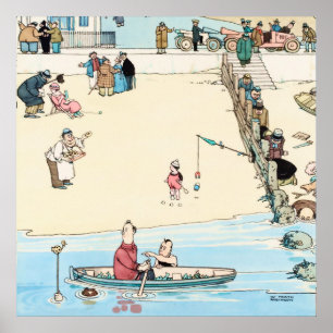 Poster « Crime en bord de mer » de W Heath Robinson