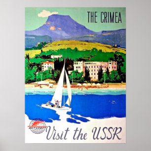 Poster Crimée, visitez l'URSS, voile, voyage soviétique v