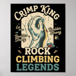 Poster Crimp King Rock Climbing Legends Boulder