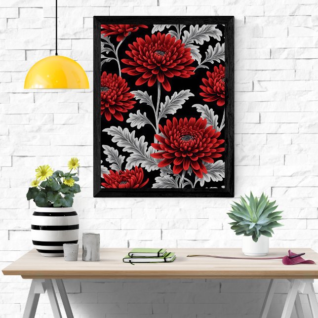 Poster Crimson Chrysanthemums (Créateur téléchargé)