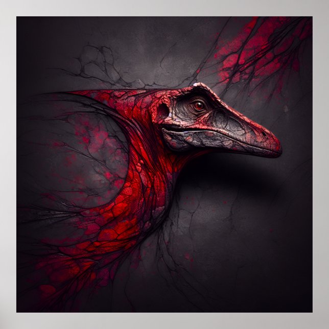 Poster Crimson Fossil Ouapproché - génie de l'IA (Devant)