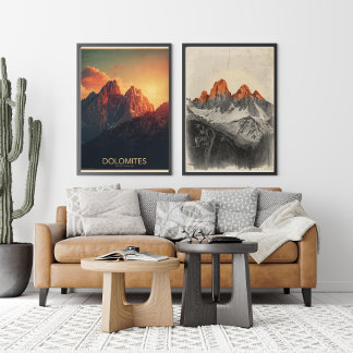 Poster Crimson Peaks – Voyages Dolomites Vintage