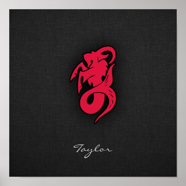 Poster Crimson Red Capricorn (Devant)