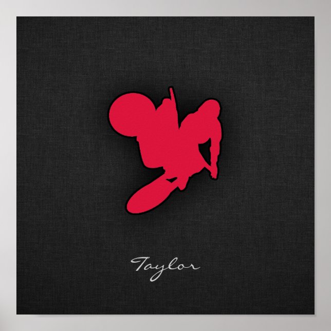 Poster Crimson Red Motocross (Devant)