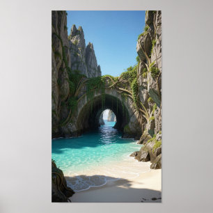 Poster Crique secrète avec eau turquoise