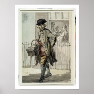 Poster Cris de Londres : Un homme de petit pain, c.1759