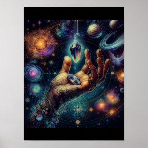 Poster Cristal Céleste dans la galaxie Spacy de la paume 