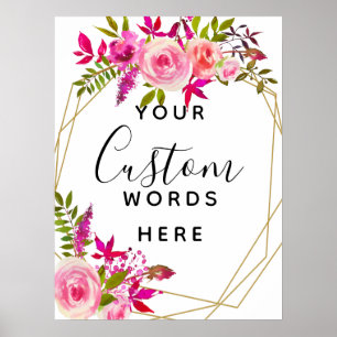 Poster cristal Pink Peach Roses créer votre propre person