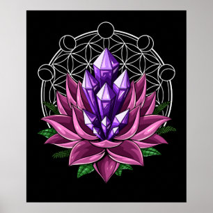 Poster Cristal spirituel Lotus
