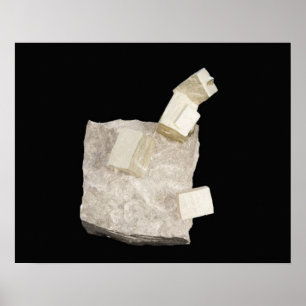 Poster Cristaux de Pyrite en schiste