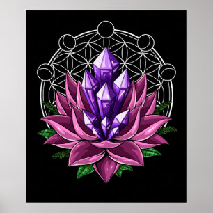 Poster Cristaux spirituelles Lotus