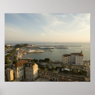 Poster Croatie, Dalmatie, Split. Vue sur la Riva