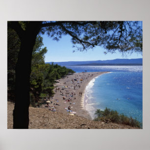 Poster Croatie, île de Brac, Bol, Golden Cape Beach