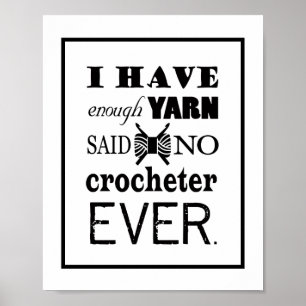 Poster Crochet Pas Suffisamment Salle D'Artisanat En Fil