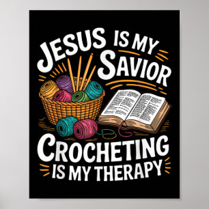Poster Crochetant Religieux Chrétien Jésus Dieu Crocheteu