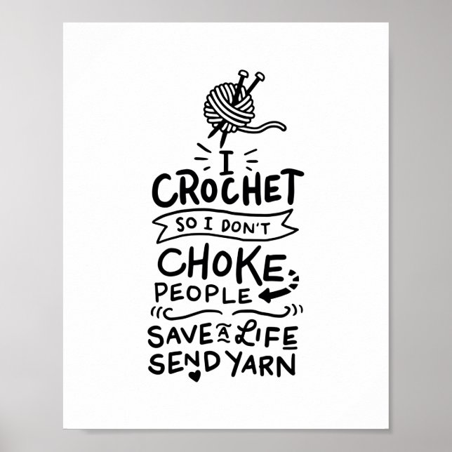 Poster Crocheter Crochet laine (Devant)