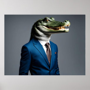 Poster Crocodile en costume