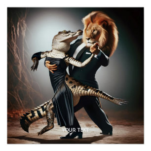 Poster Crocodile Imaginaire mignon Lion Tango