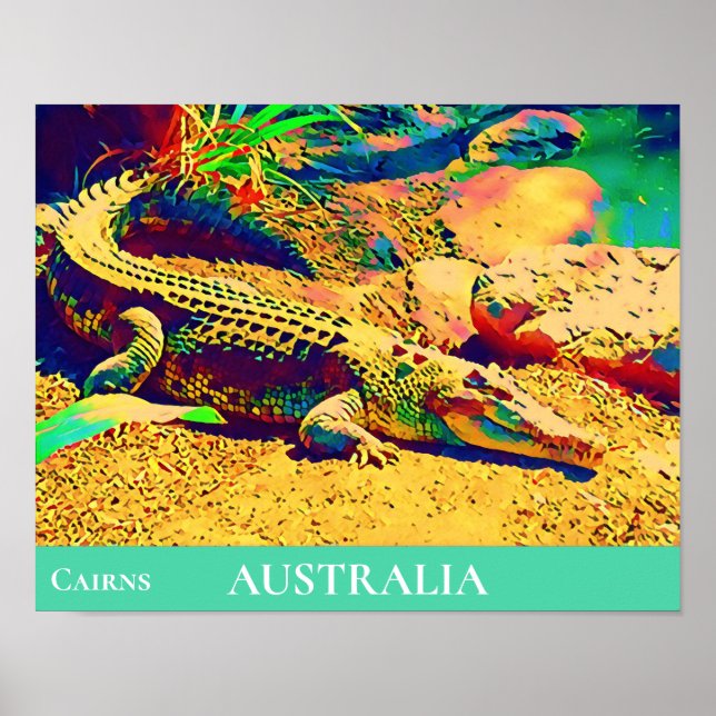Poster Crocodile Tropical Queensland Australie (Devant)