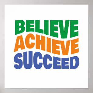 Poster Croire Atteindre Réussite Motivationnel Fixer Des 