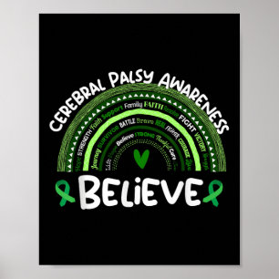Poster Croire Cérébral Palsy Sensibilisation Mois Chemise