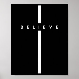 Poster Croire Croix Dieu Jésus Pâques chrétien Religieux