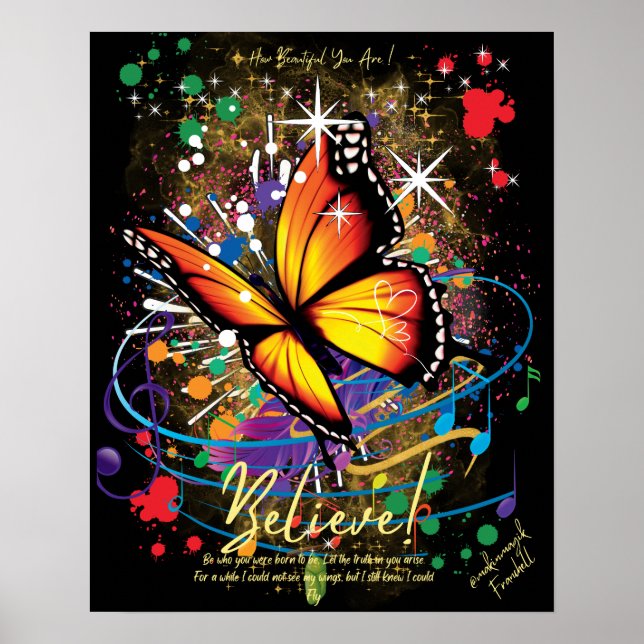 Poster Croire l'affiche papillon (Devant)