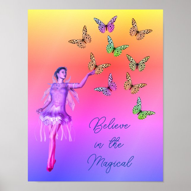 Poster Croire les papillons Fairy Inspirational (Devant)